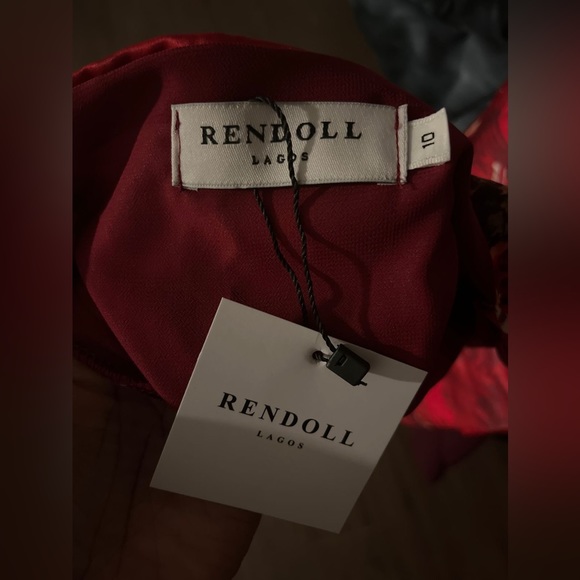 Rendoll Lagos Red Side-slit dress - Picture 5 of 5